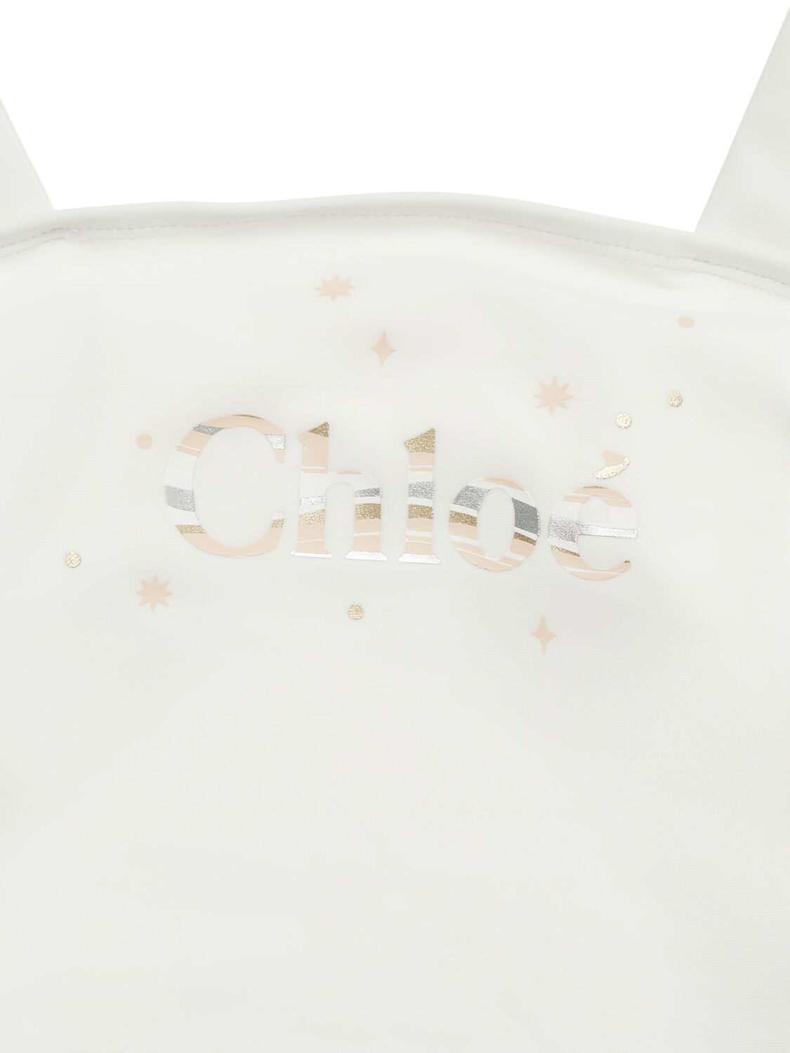 Shop Chloé Logo Lycra Swimsuit In Off-white