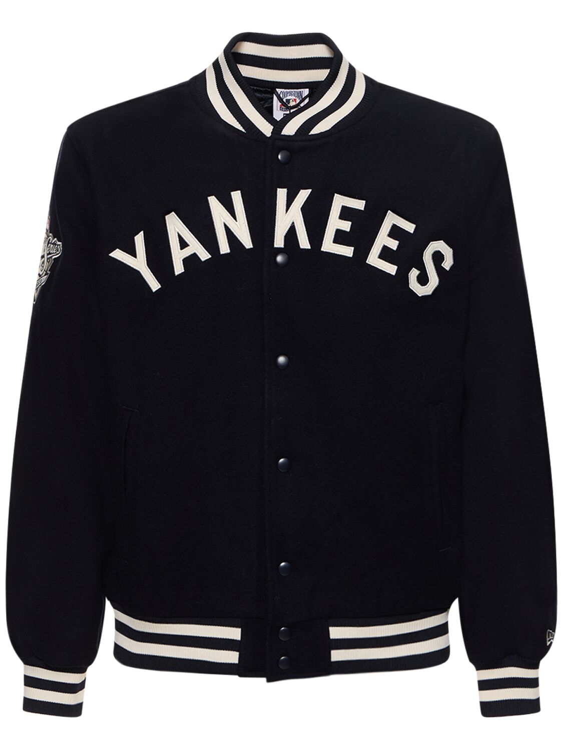 New Era Ny Yankees Mlb Patch Varsity Jacket In Blue,white