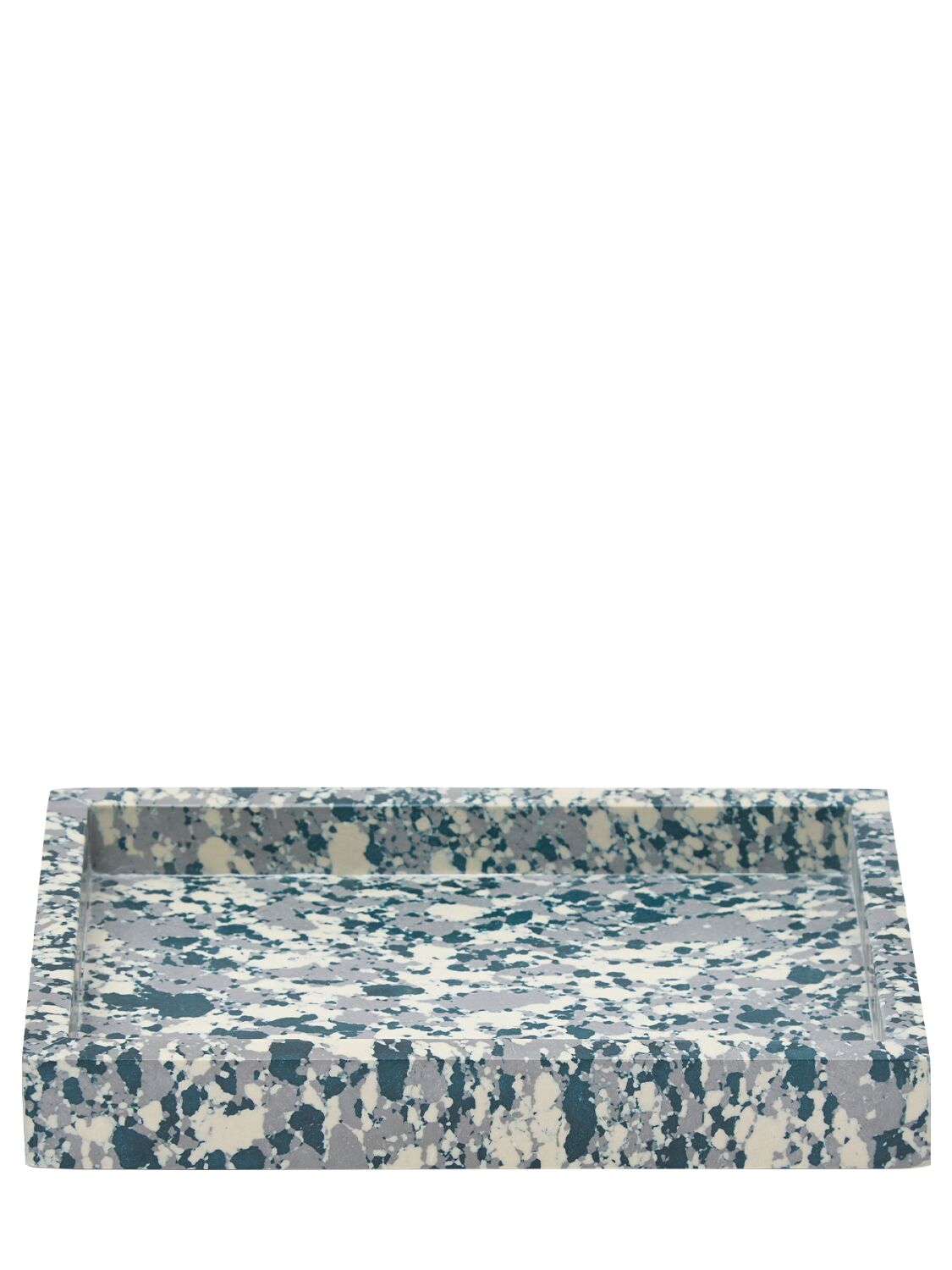 The Conran Shop Marbled Teal Blue Desk Tray In Green