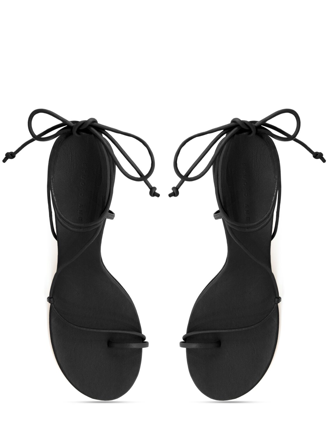 Shop Studio Amelia 90mm Emily Leather Sandals In Black