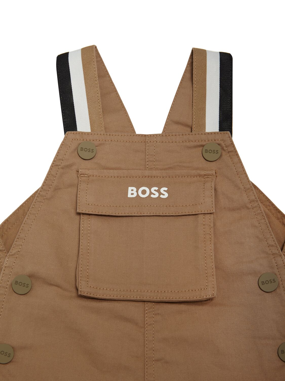 Shop Hugo Boss Cotton Twill Overalls In Beige