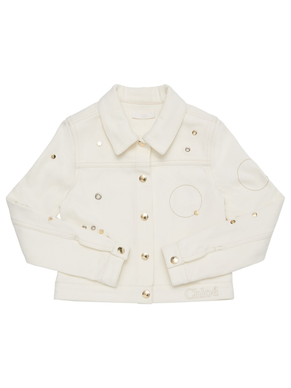 Chloé Kids' Cotton Denim Jacket In Cream