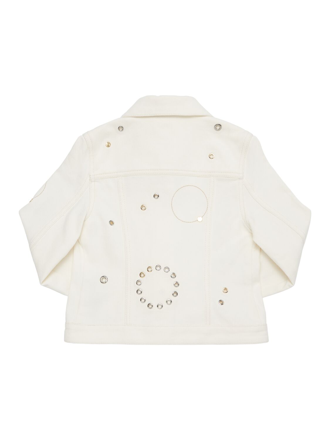 Shop Chloé Cotton Denim Jacket In Cream