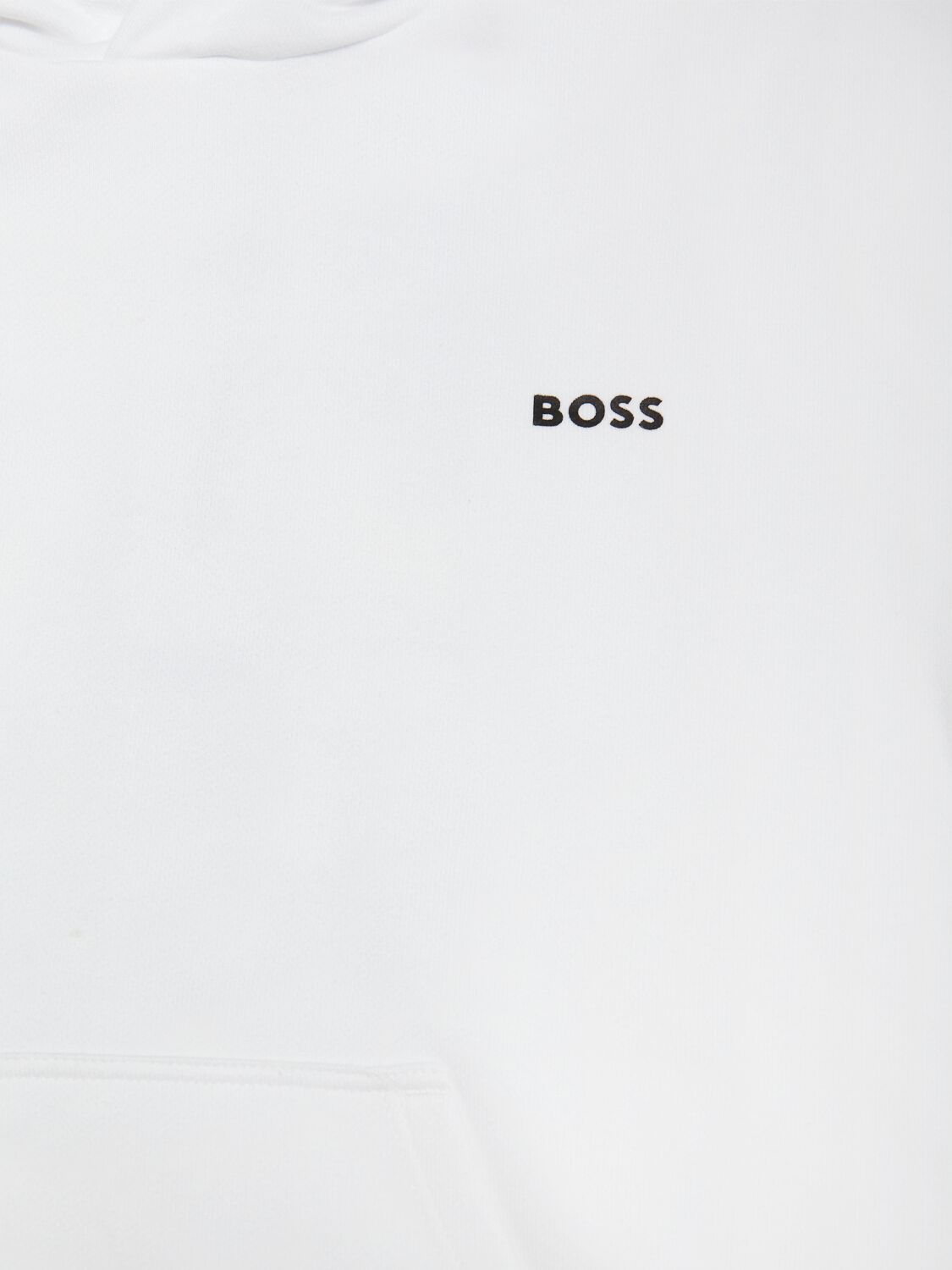 Shop Hugo Boss Cotton Blend Sweatshirt Hoodie In White