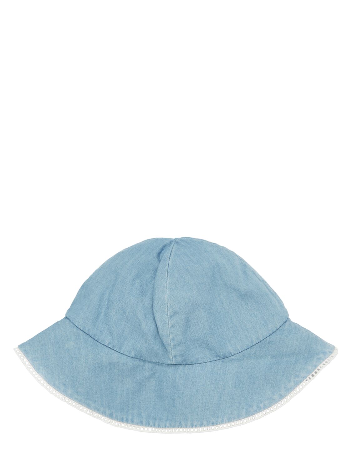 Shop Chloé Cotton Chambray Dress & Hat In Light Blue