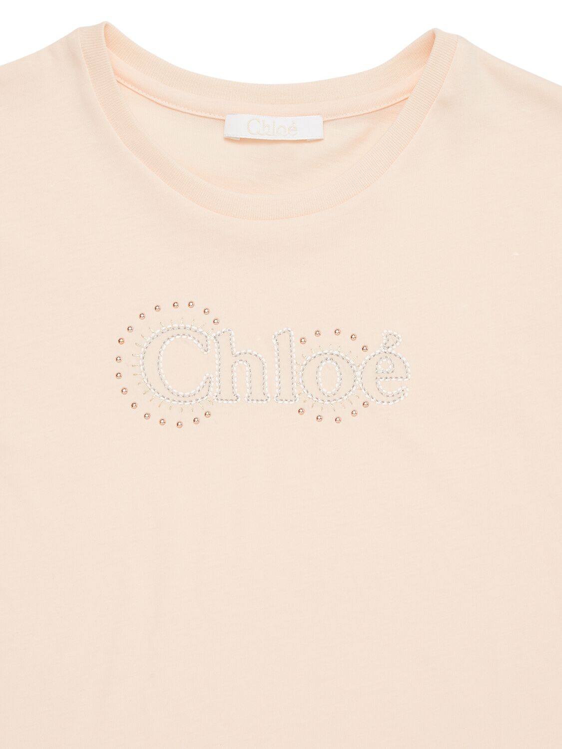 Shop Chloé Cotton Jersey Cropped T-shirt In Pink