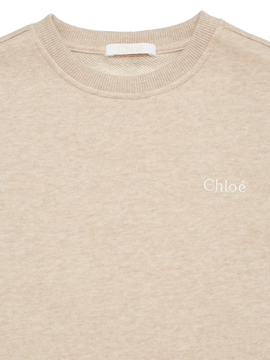 Shop Chloé Cotton Dress In Beige