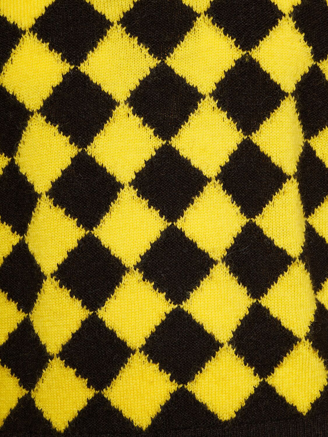 Shop Bottega Veneta Argyle Intarsia Wool Jumper In Cocoa,yellow