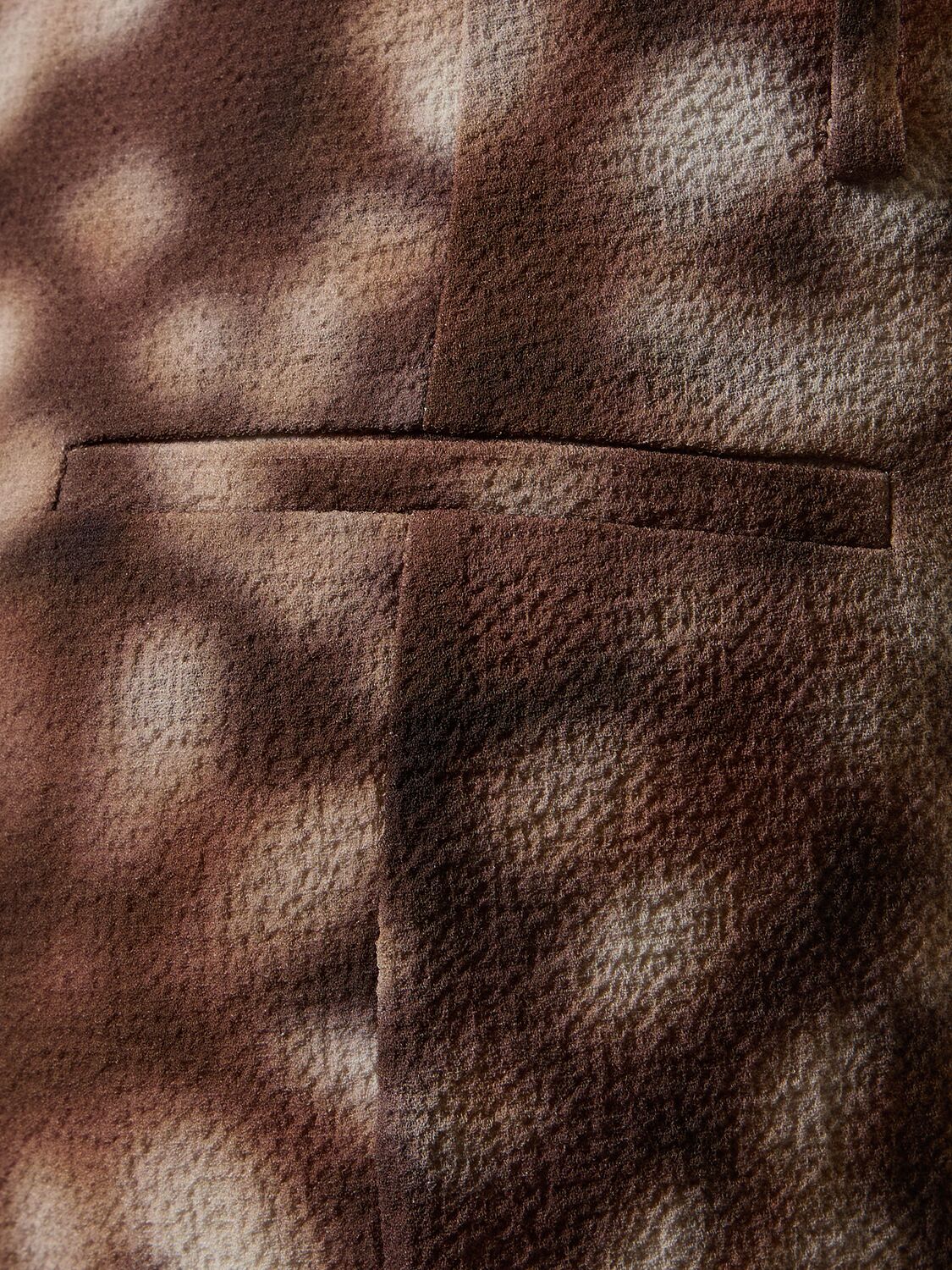 Shop Acne Studios Printed Crepe Gauze Flared Pants In Brown,beige