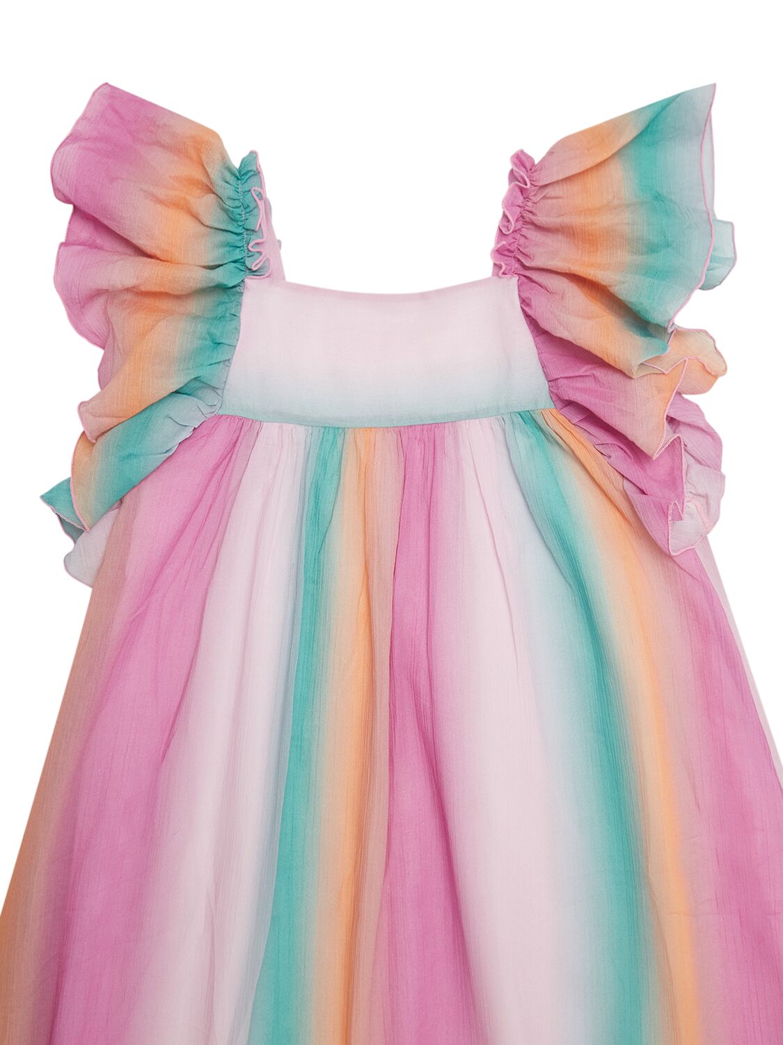 Shop Chloé Cotton Crepe Dress In Multicolor