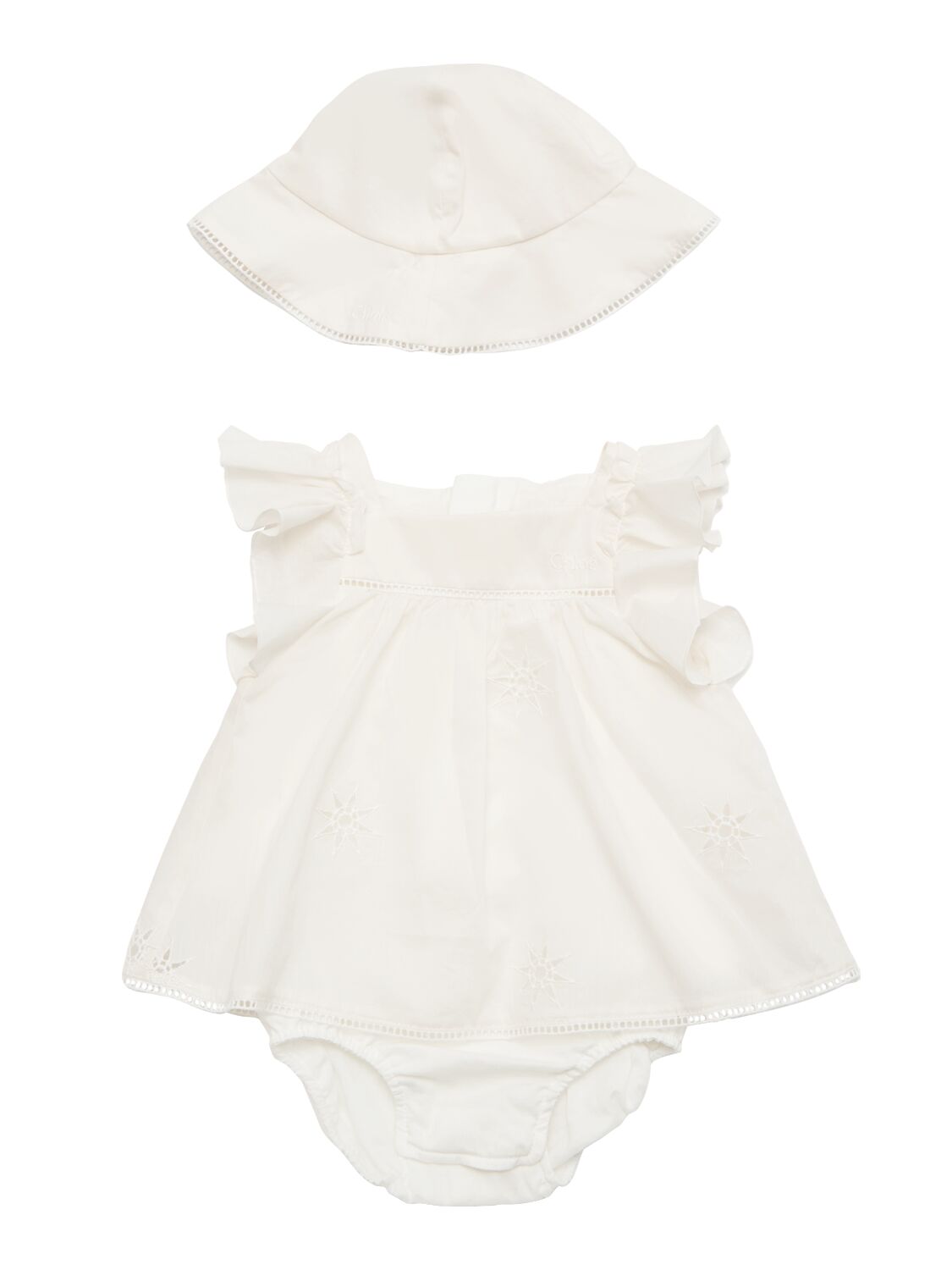 Image of Organic Percale Cotton Dress & Hat