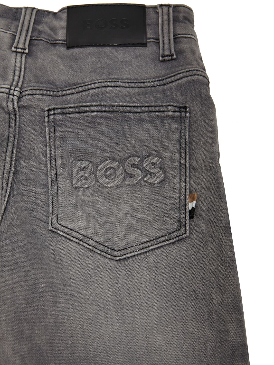 Shop Hugo Boss Cotton Denim Stretch Jeans In Grey