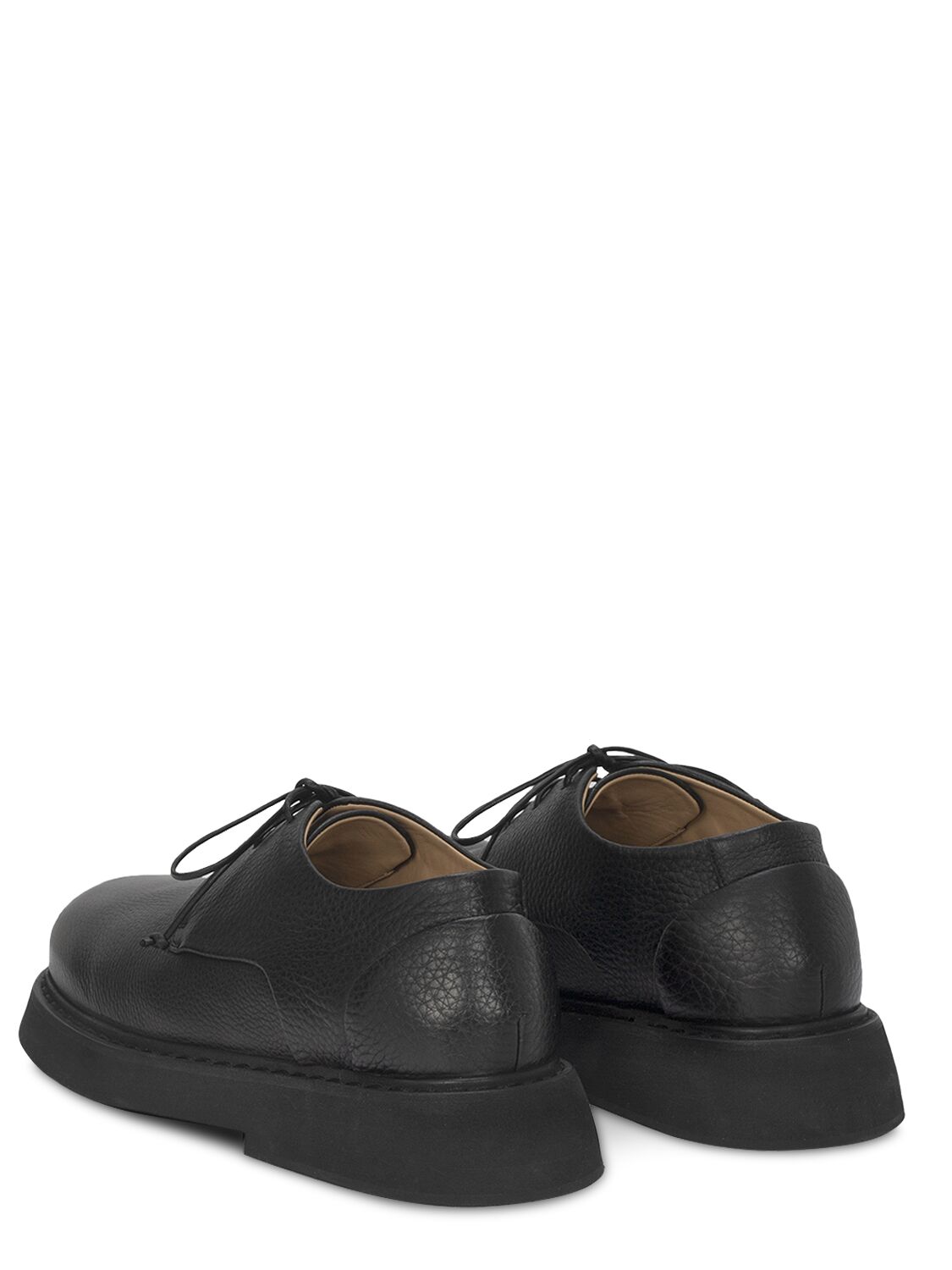 Shop Marsèll Spalla Grained Leather Lace-up Shoes In Black