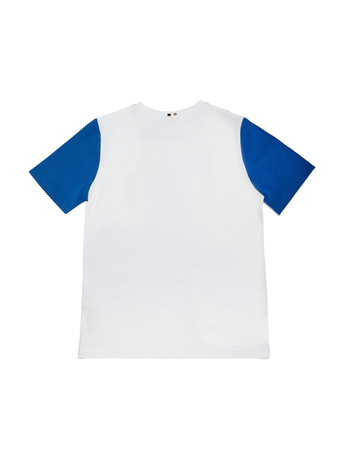 Shop Hugo Boss Logo Print Cotton Jersey T-shirt In White,blue