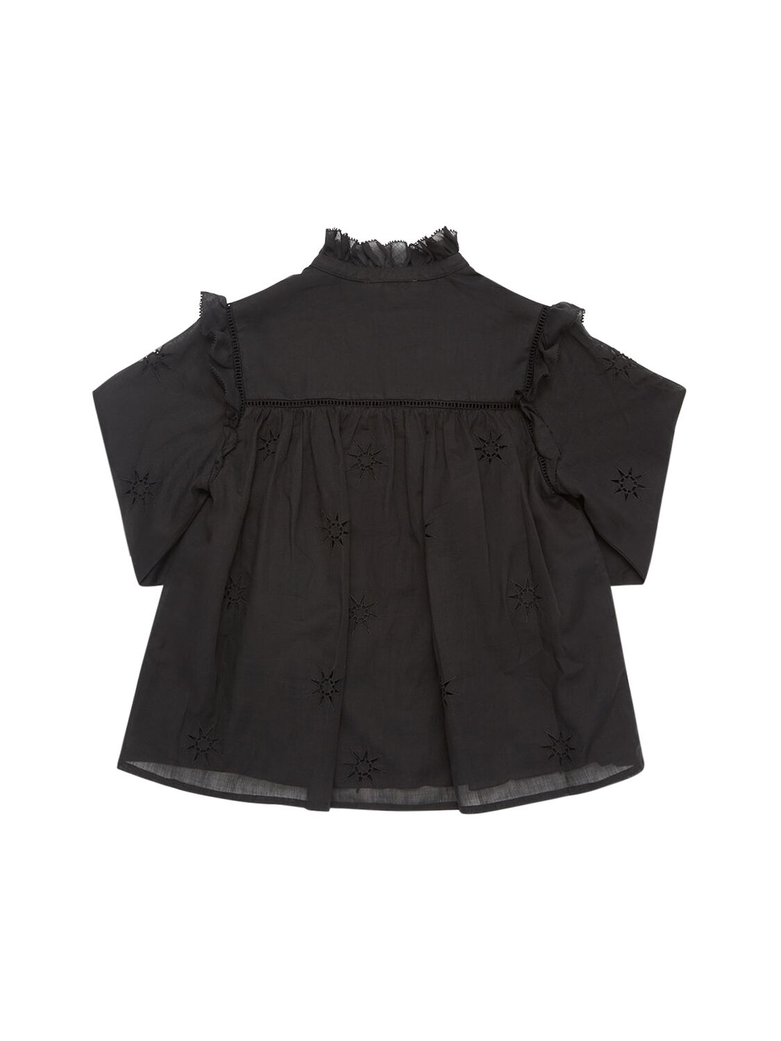 Shop Chloé Embroidered Cotton Shirt In Black