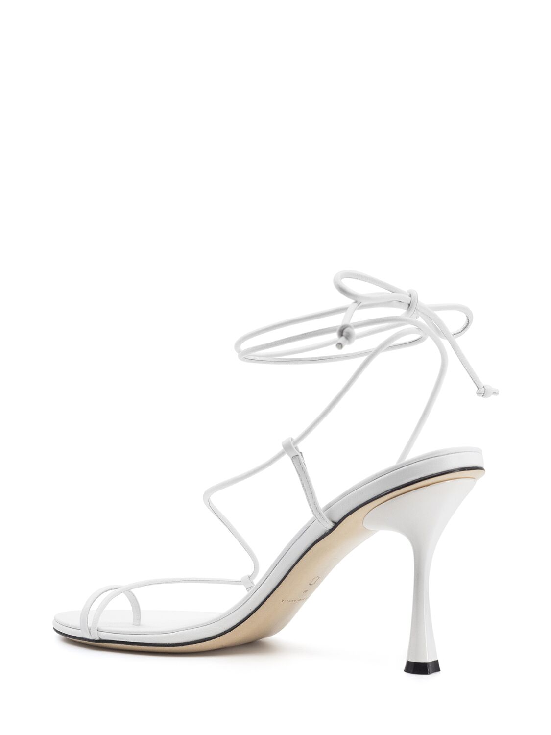 Shop Studio Amelia 90mm Emily Leather Sandals In White