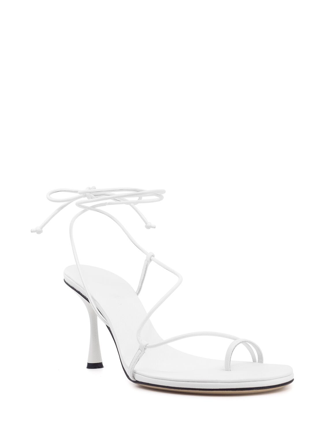 Shop Studio Amelia 90mm Emily Leather Sandals In White