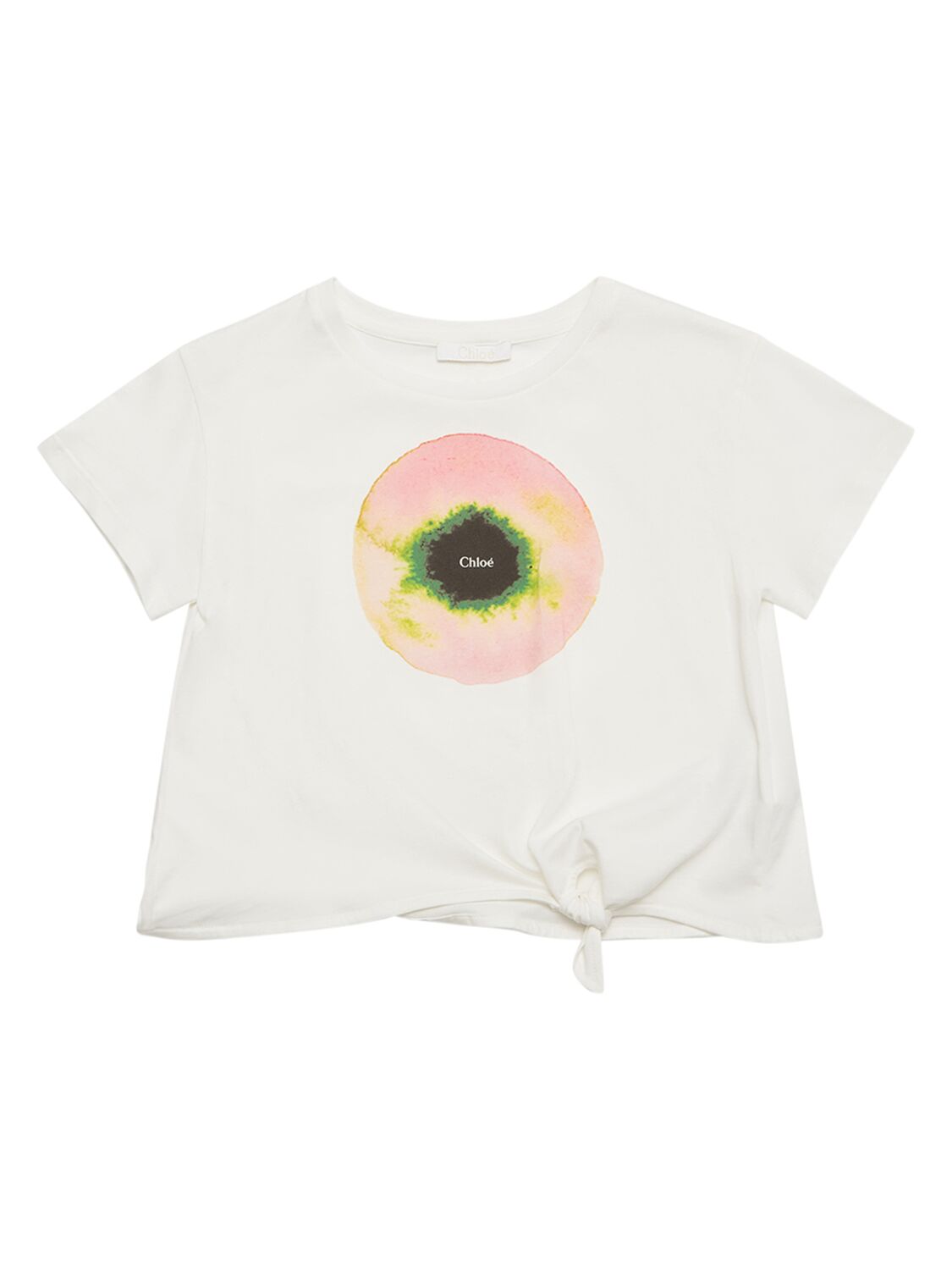 Shop Chloé Printed Cotton Jersey T-shirt In Off-white