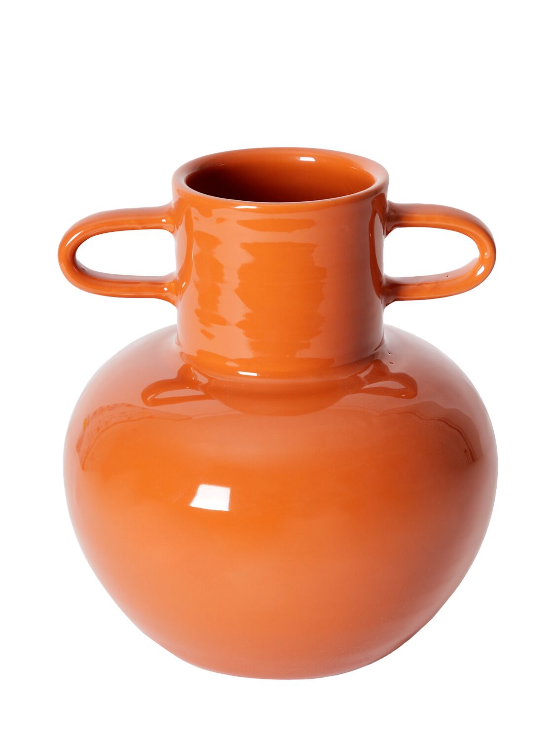 The Conran Shop Solid Stoneware Vase In Orange