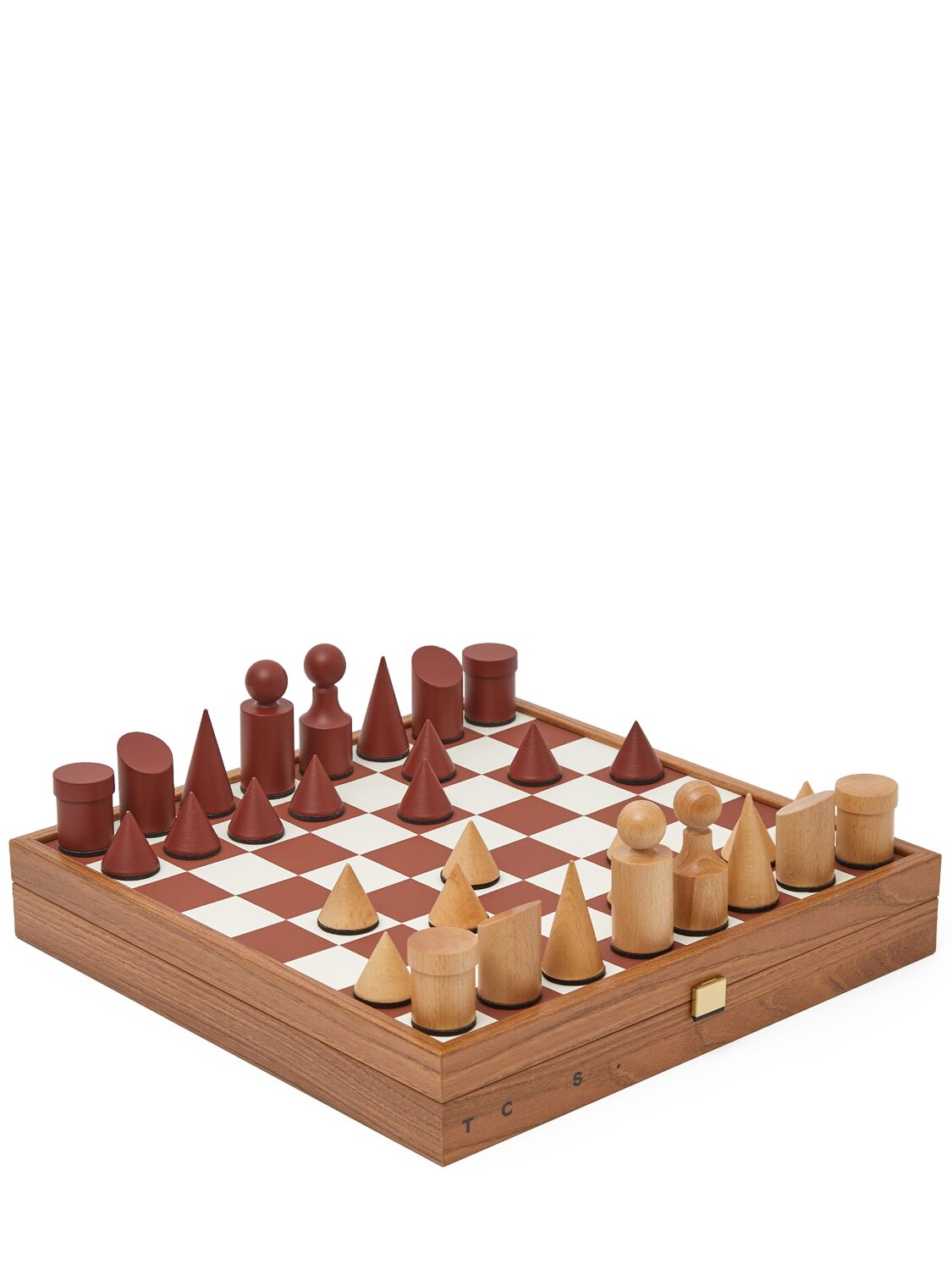 The Conran Shop Terracotta Wooden Chess Set In Multicolor