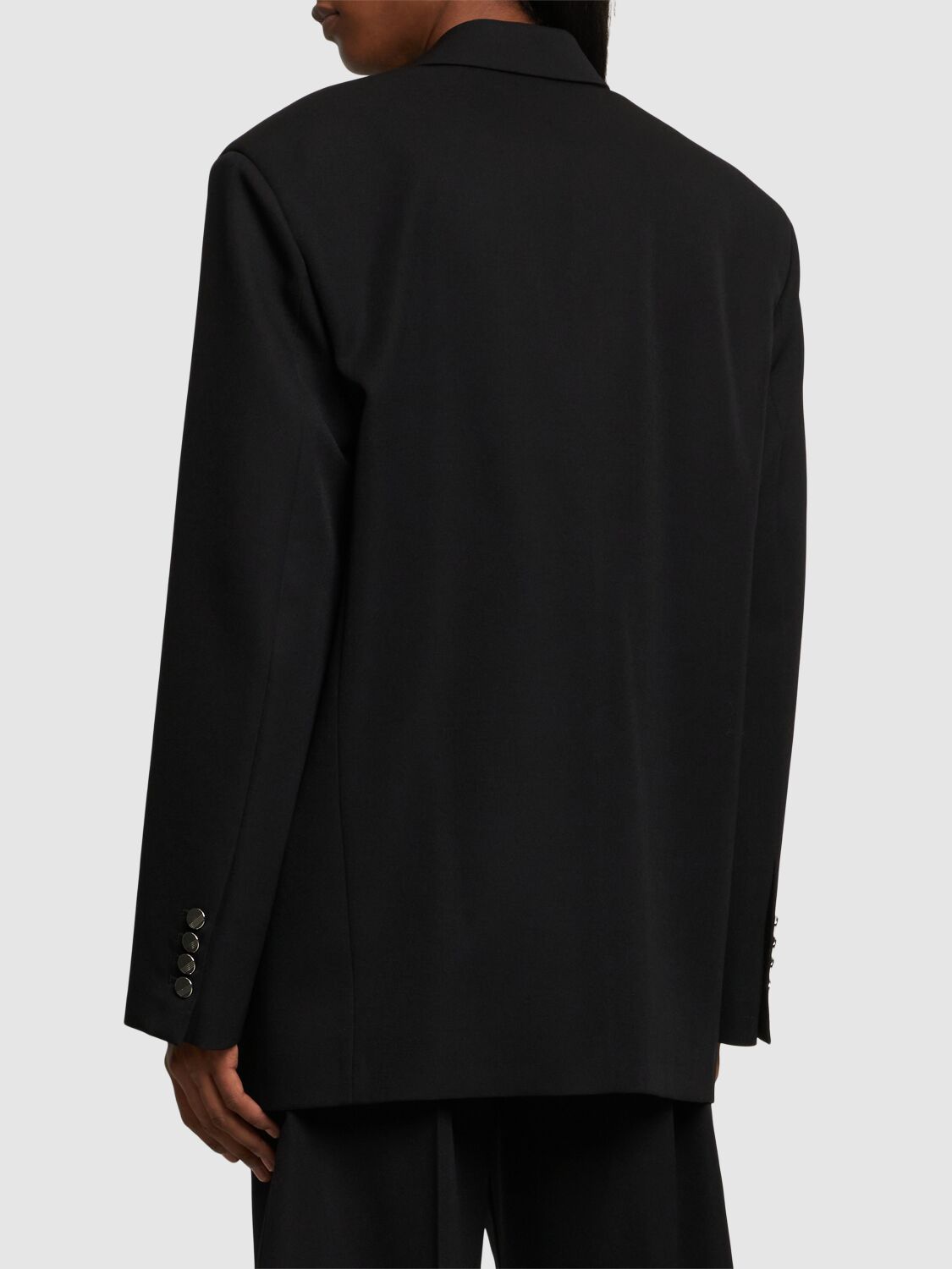 Shop Attico Glen Gabardine Single Breasted Blazer In Black