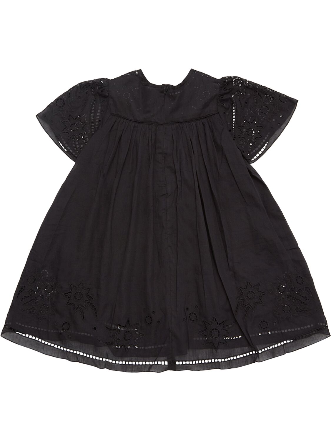 Shop Chloé Embroidered Cotton Dress In Black