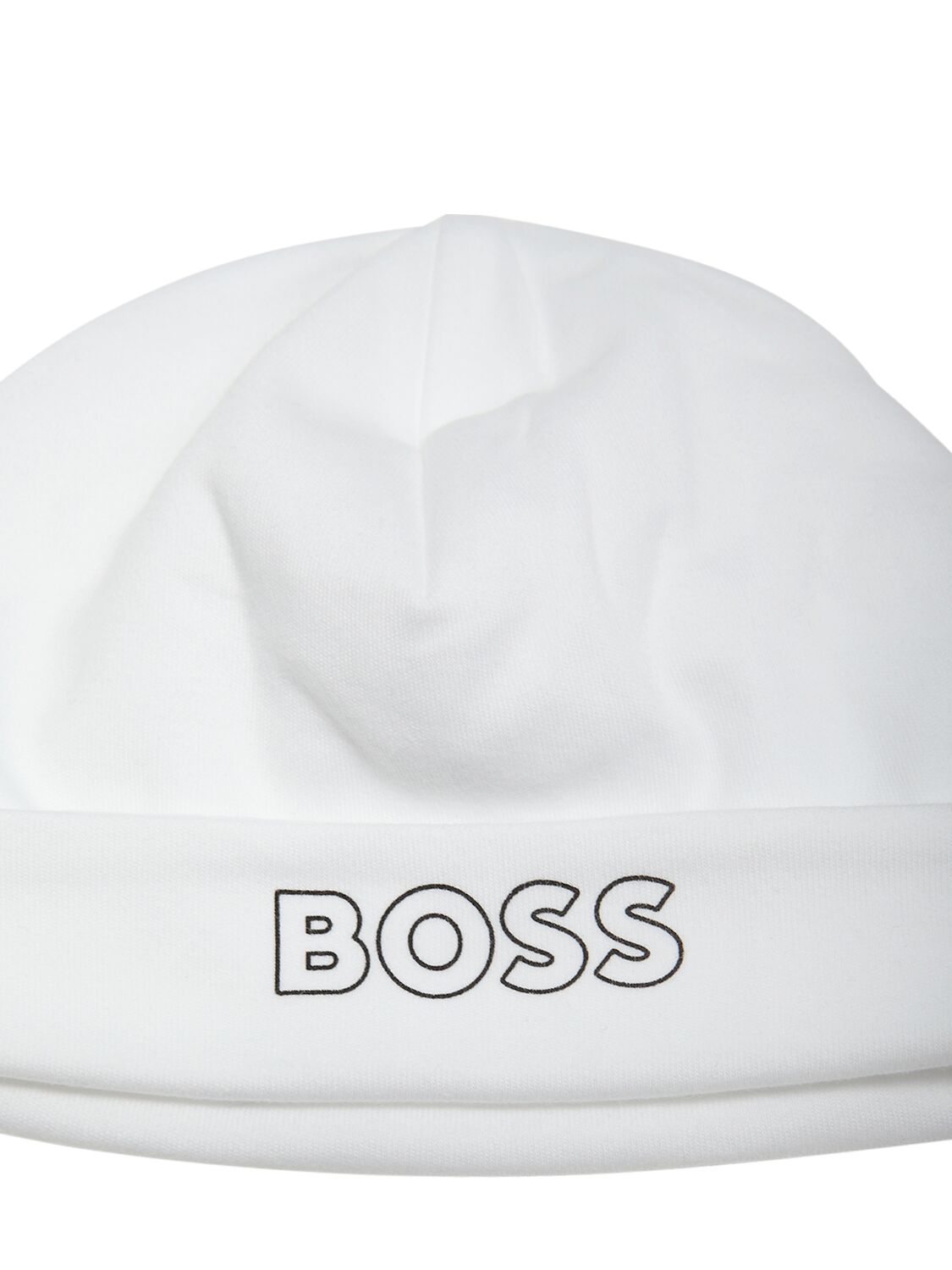 Shop Hugo Boss Cotton Interlock Romper & Hat In White