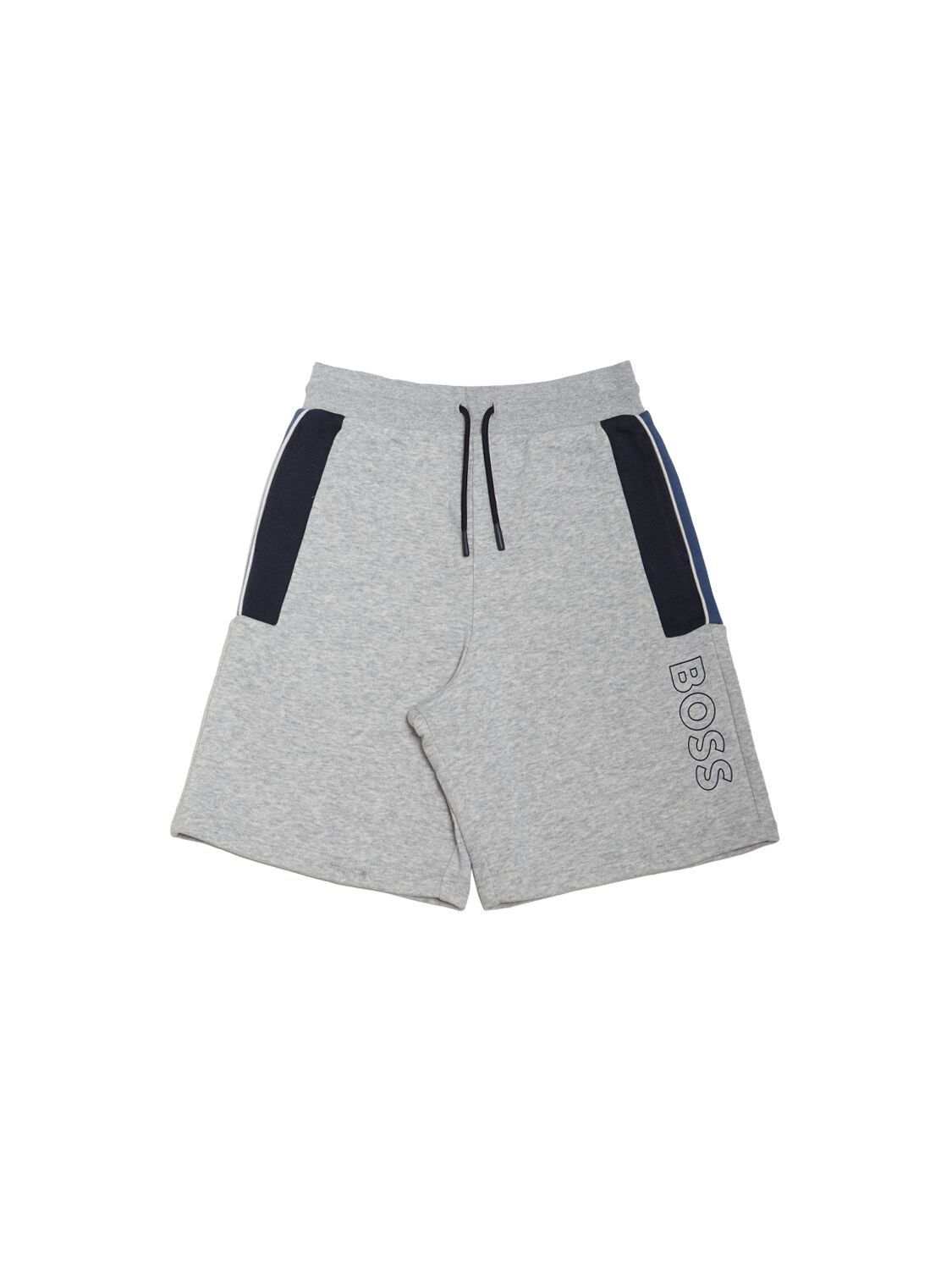Hugo Boss Kids' Cotton Blend Sweat Shorts In Grey