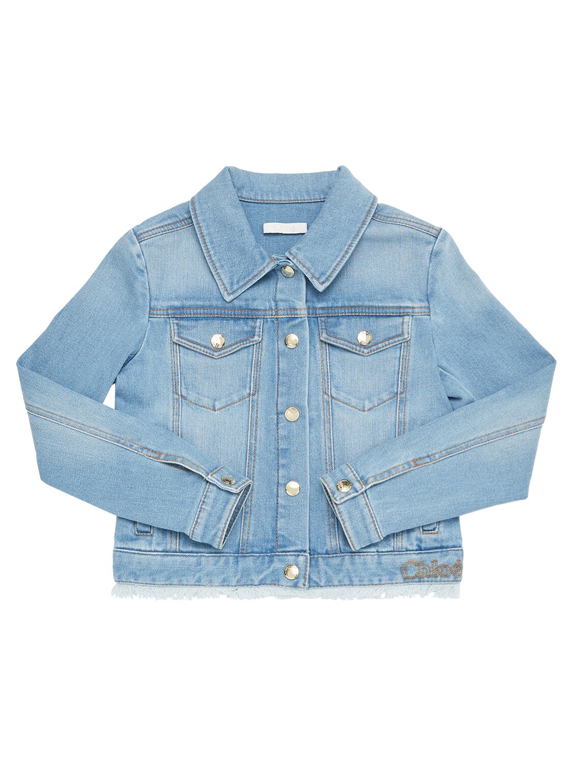 Chloé Kids' Stretch Cotton Denim Jacket
