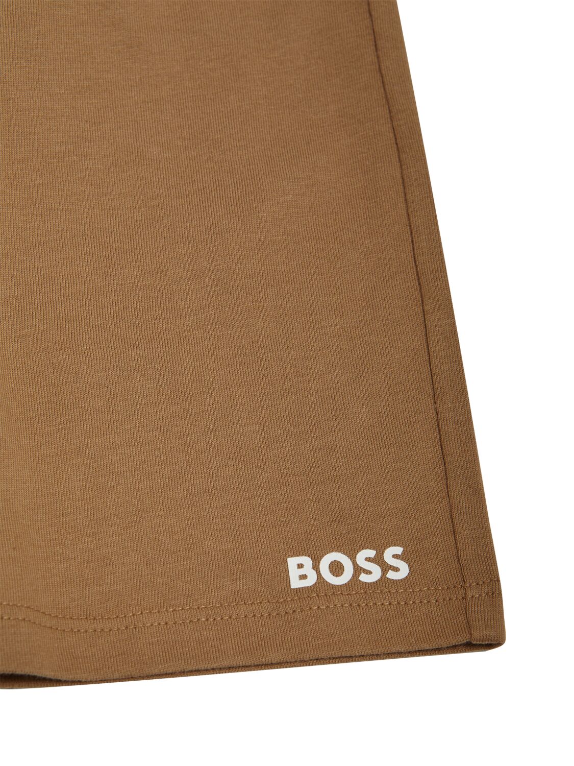 Shop Hugo Boss Cotton Jersey T-shirt & Shorts In White,beige