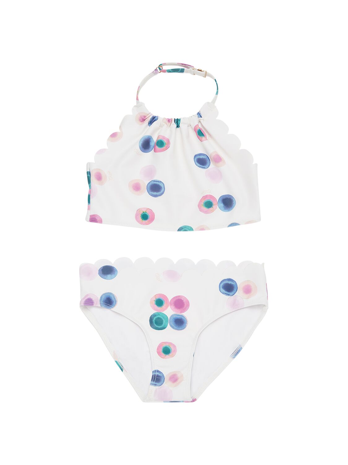 Chloé Kids' Printed Lycra Bikini Set In Multicolor
