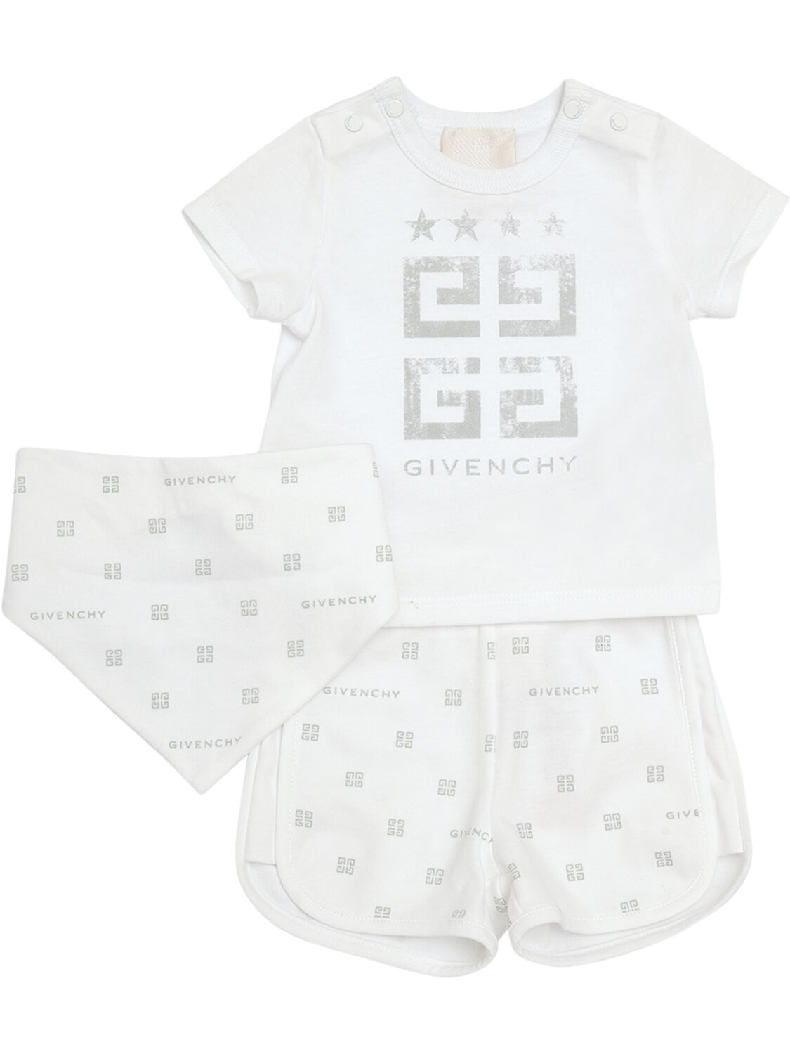 Givenchy Kids' Cotton Jersey T-shirt, Shorts & Bandana In White