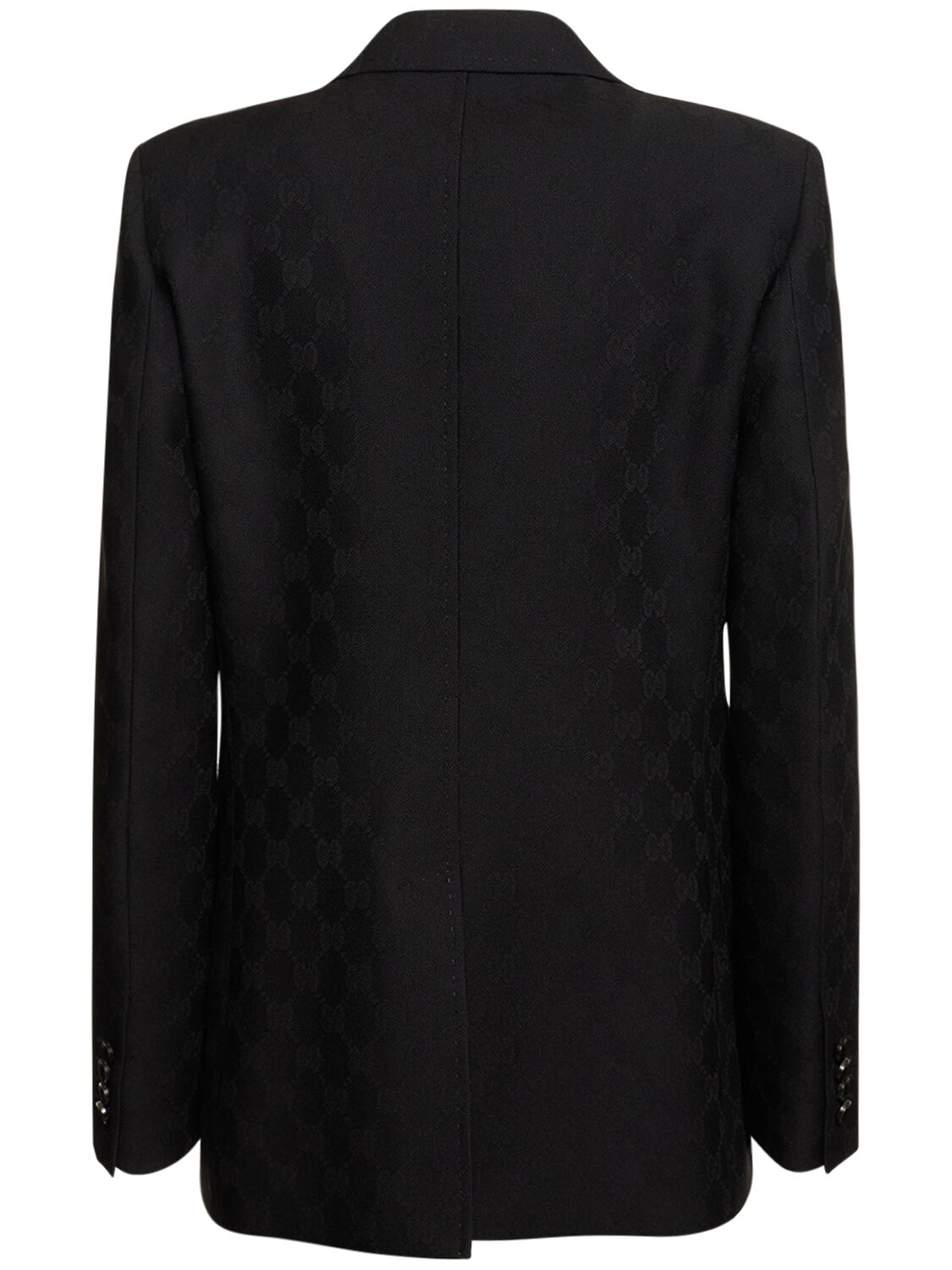 Shop Gucci Gg Jacquard Dry Wool Blazer In Black