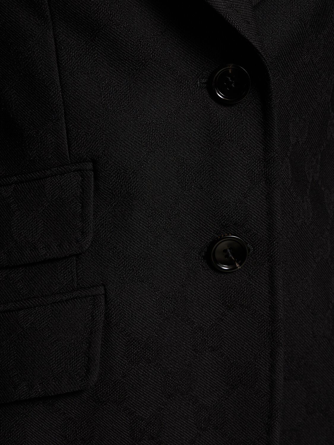 Shop Gucci Gg Jacquard Dry Wool Jacket In Black