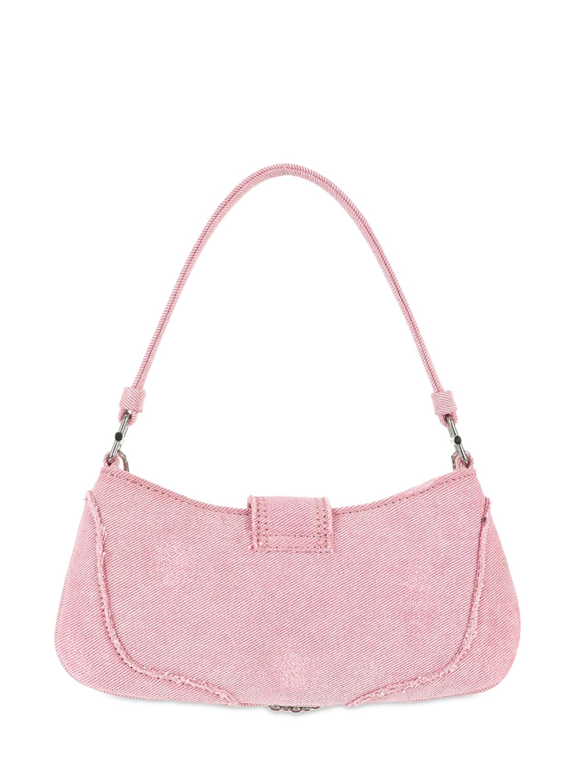 Shop Osoi Small Brocle Denim Shoulder Bag In Pink Denim