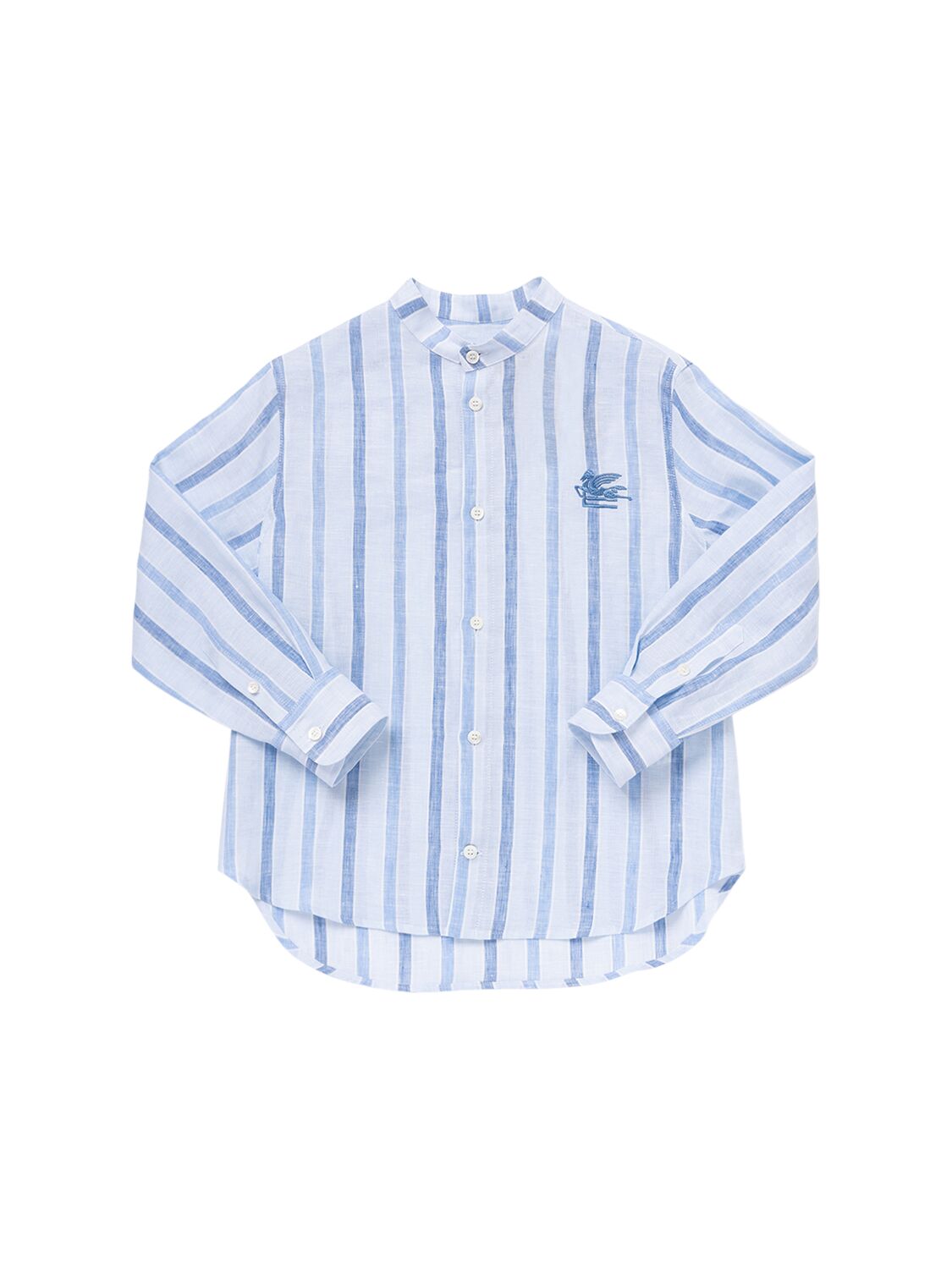 Image of Striped Linen Cloth Suit Shirt