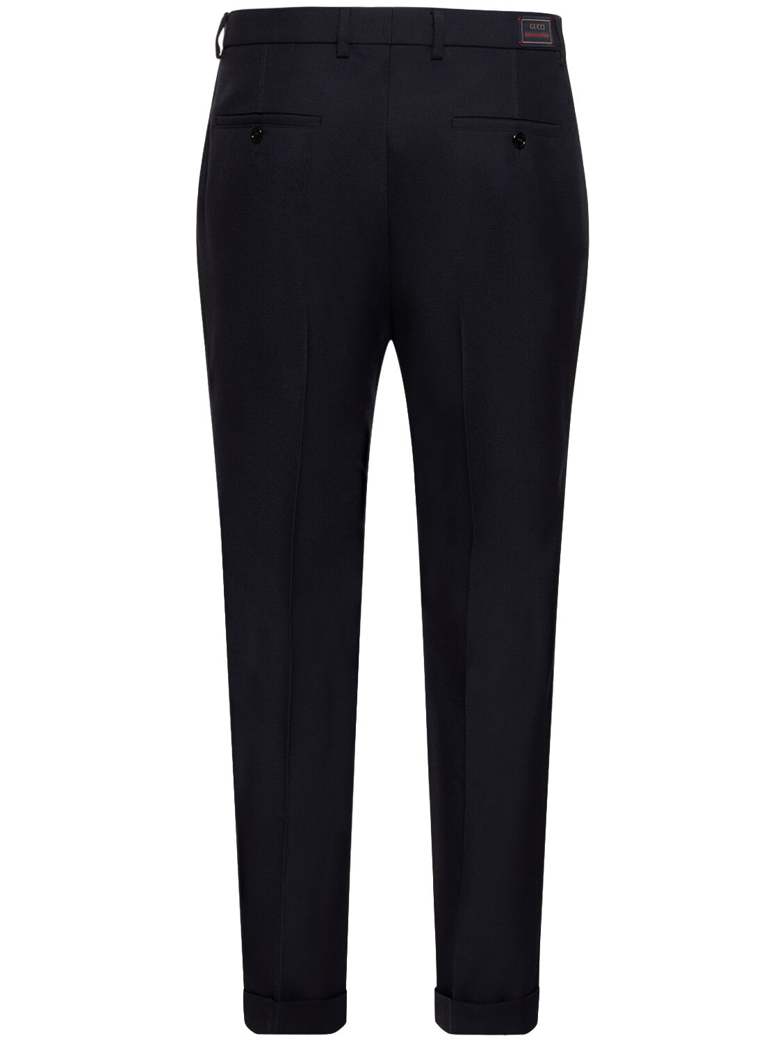Shop Gucci Chino Wool Blend Pants In Navy