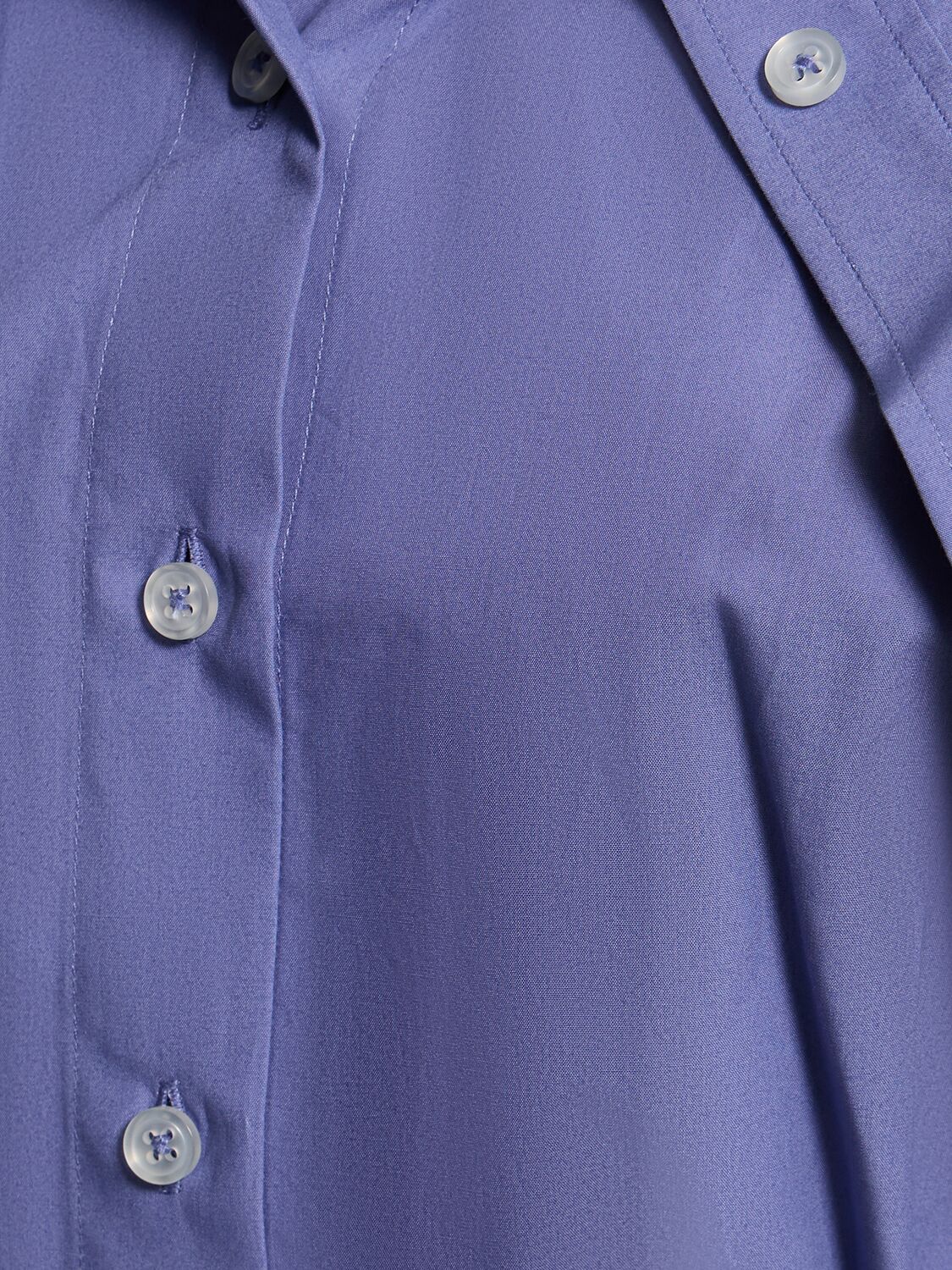 Shop Alexander Wang Double Layered Cotton Crop Shirt In Purple
