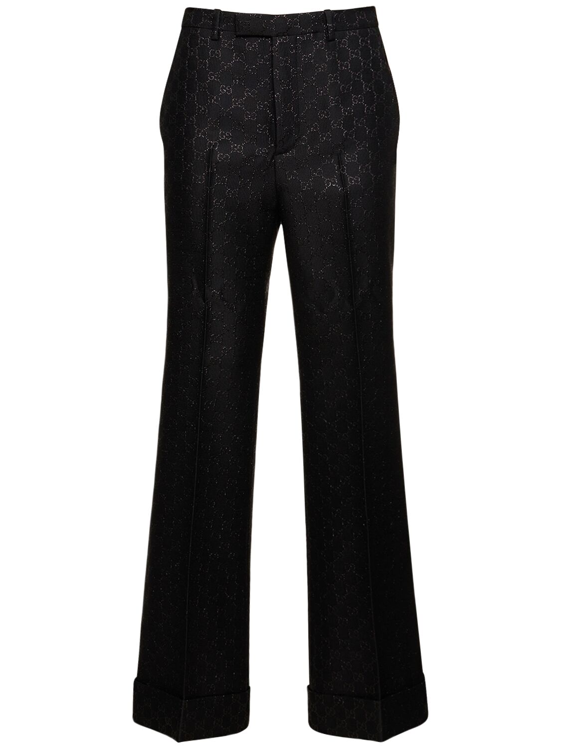 Gucci Gg Wool Blend Pants In Black