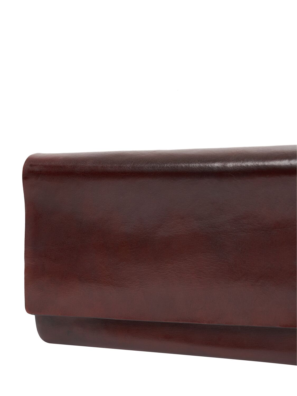 Shop Max Mara Leather Clutch In Dark Brown