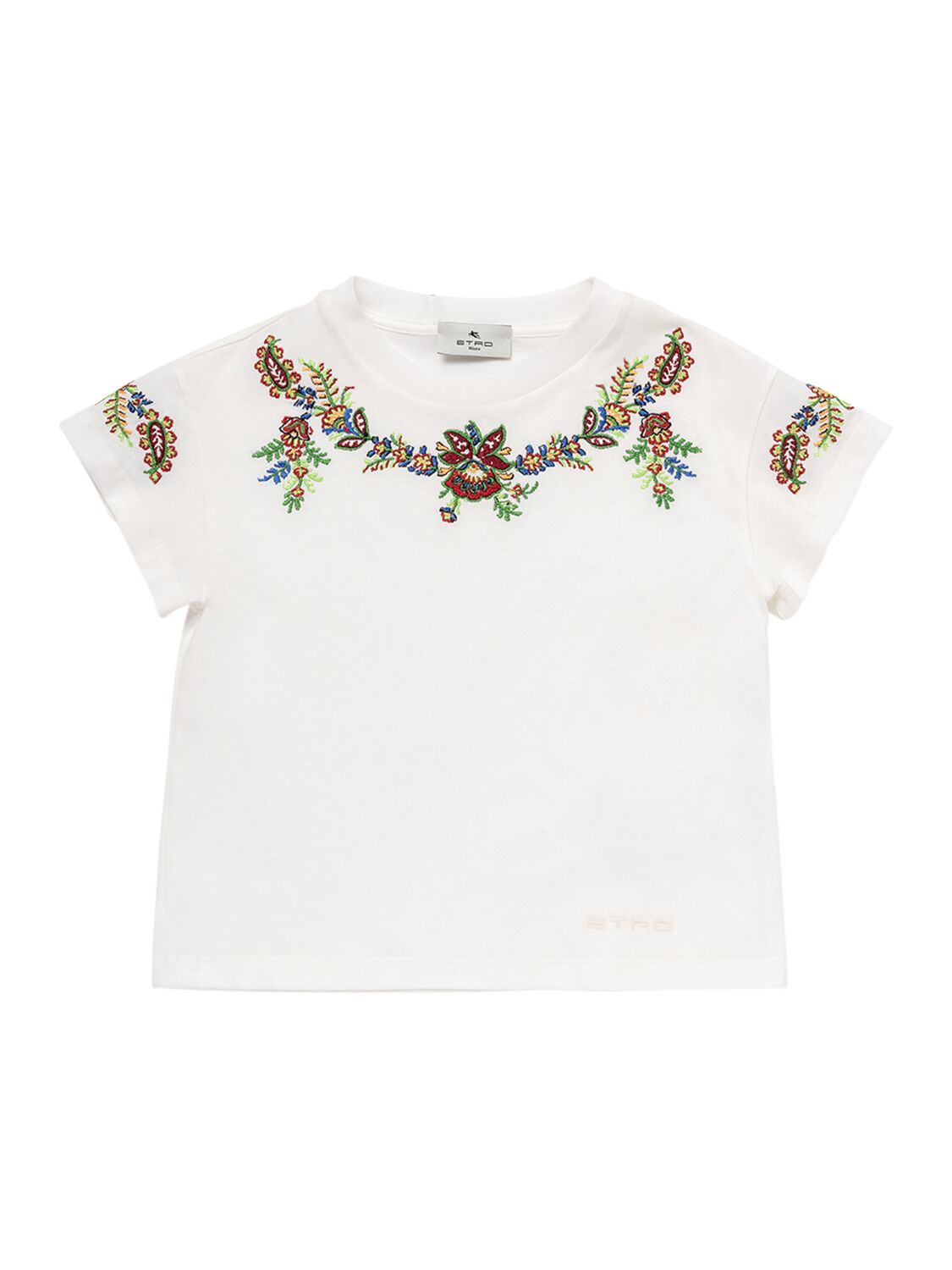 Image of Cotton Jersey T-shirt W/embroidery