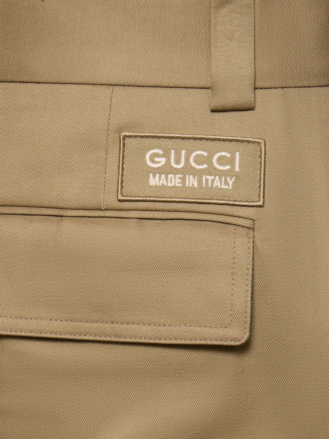 Shop Gucci Military Cotton Drill Cargo Pants In Cereal