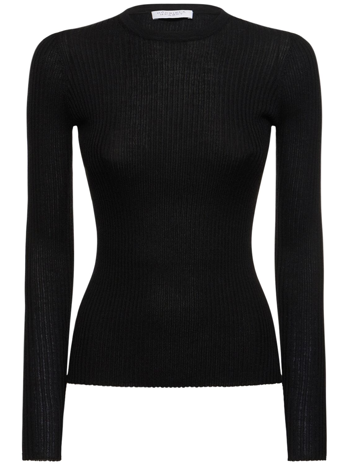 Gabriela Hearst Browning Ribbed Cashmere & Silk Sweater In Black