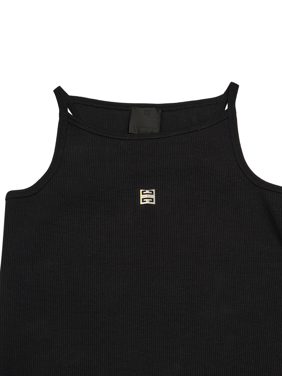 Shop Givenchy Logo Cotton Blend Dress In Black