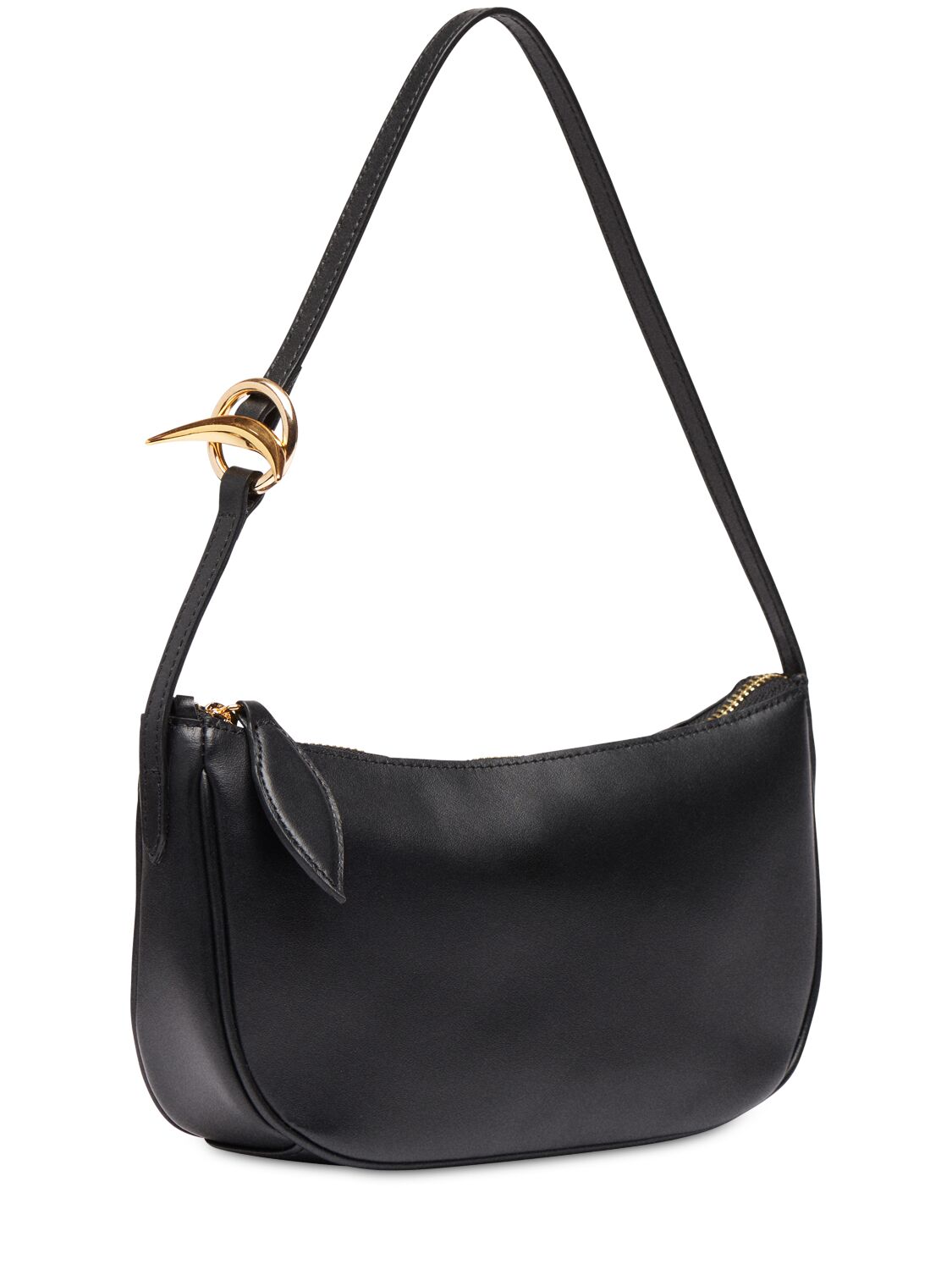 Shop Little Liffner Mini Moon Pony Hair Leather Shoulder Bag In Black