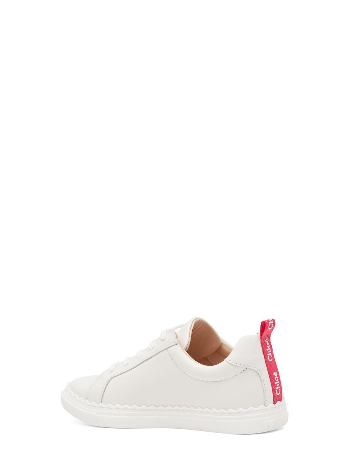 Shop Chloé Leather Lace-up Sneakers In Off-white
