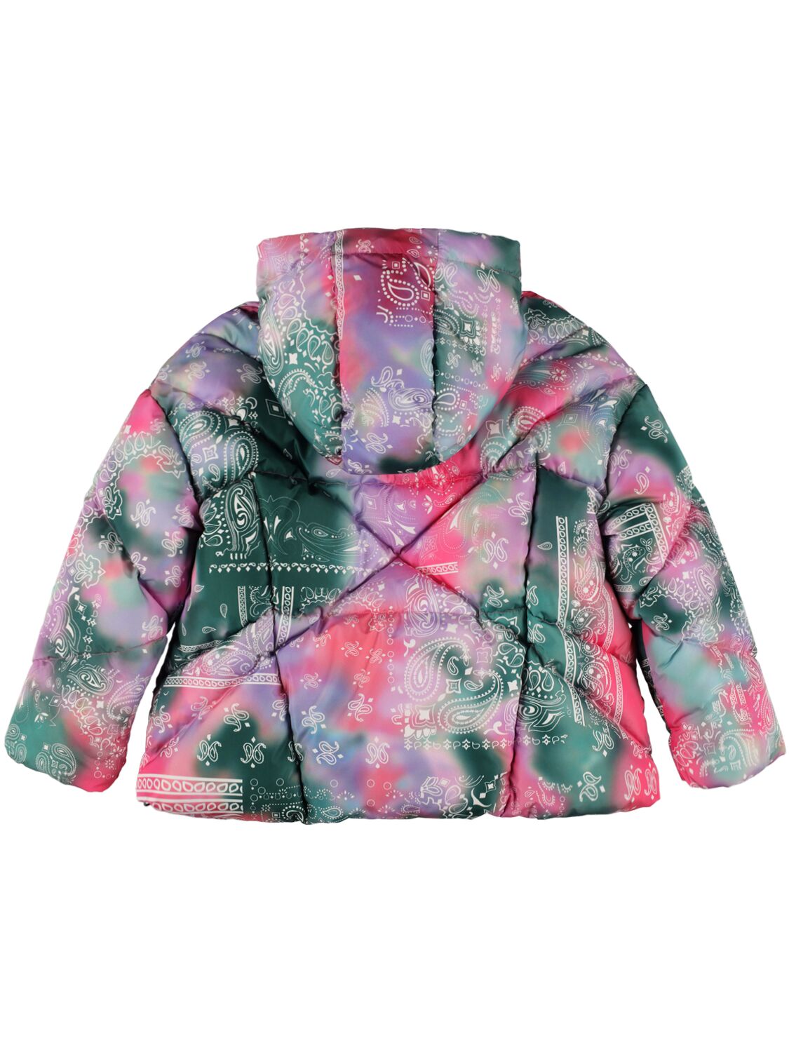 Shop Khrisjoy Bandana Print Quilted Nylon Down Jacket In Multicolor