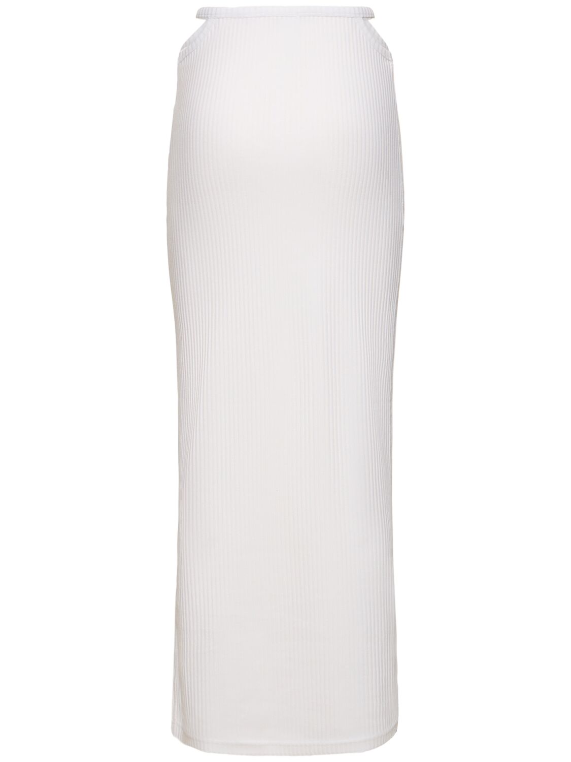 Alexander Wang Strap-detailed Cotton Long Skirt In White