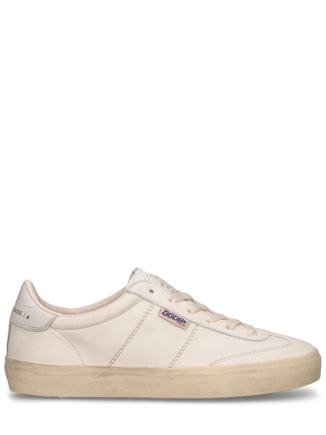 Golden Goose 20mm Soul Star Leather Sneakers In White,milk