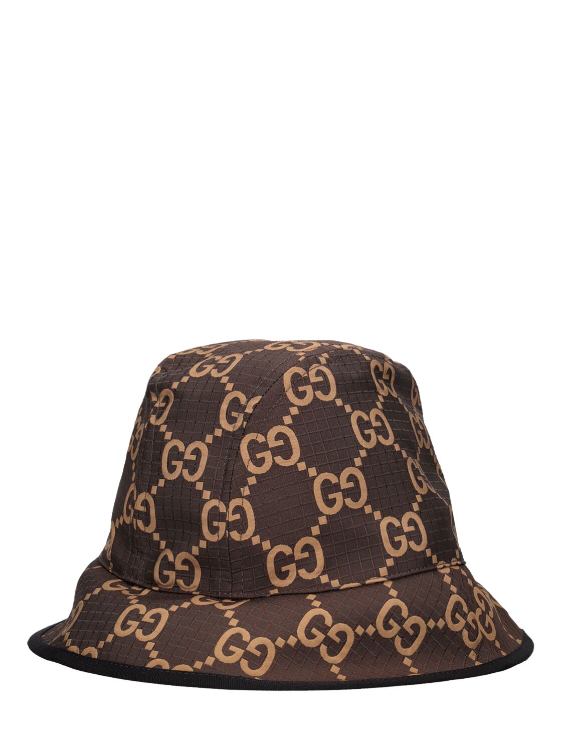 Shop Gucci Gg Ripstop Nylon Bucket Hat In Brown,beige